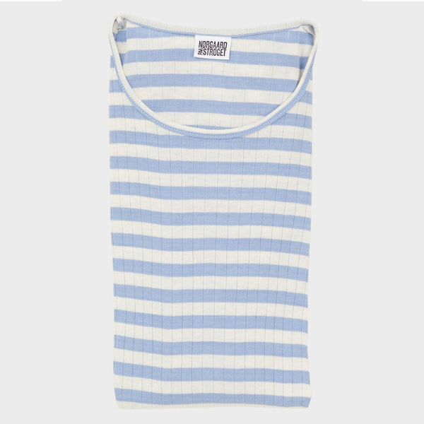 NØRGAARD PÅ STRØGET #101 bluse - Broadway striber light blue/ecru