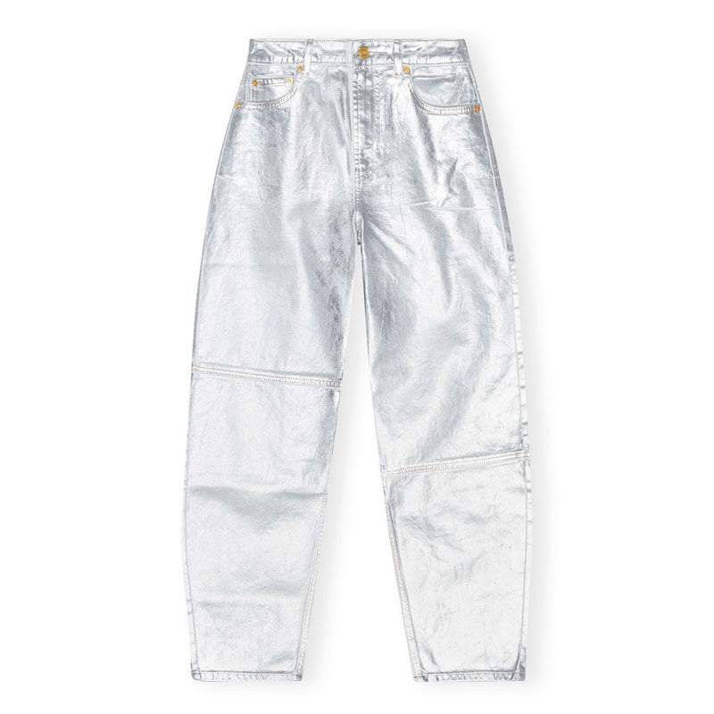 GANNI J1411 Foil Denim Stary jeans - sølv