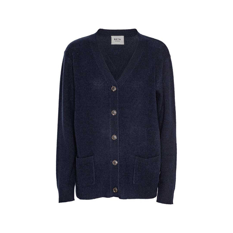 BETA STUDIOS Jasmin cashmere cardigan - navy blå