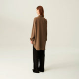 RUE DE TOKYO Shelby silke skjorte - walnut beige