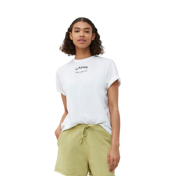 GANNI T3561 relaxed t-shirt - hvid