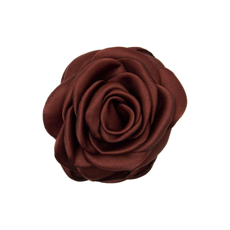 PICO Small Satin Rose hårklemme - chocolate brun