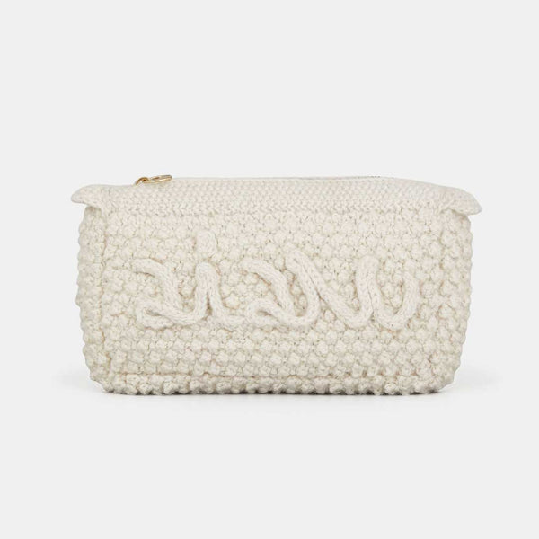 AIAYU Helen logo clutch taske - albicant råhvid