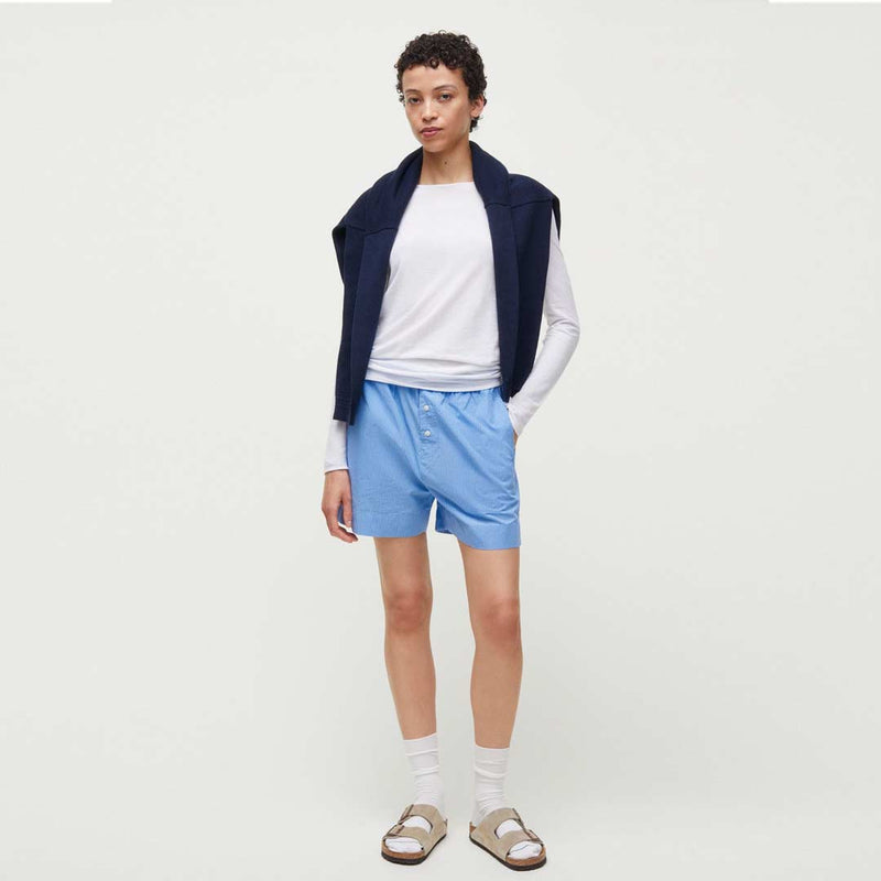 AIAYU Casual shorts check - Mix Blue tern