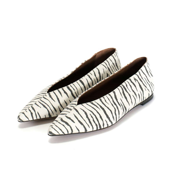 ANONYMOUS COPENHAGEN Cassie ballerina sko - zebra