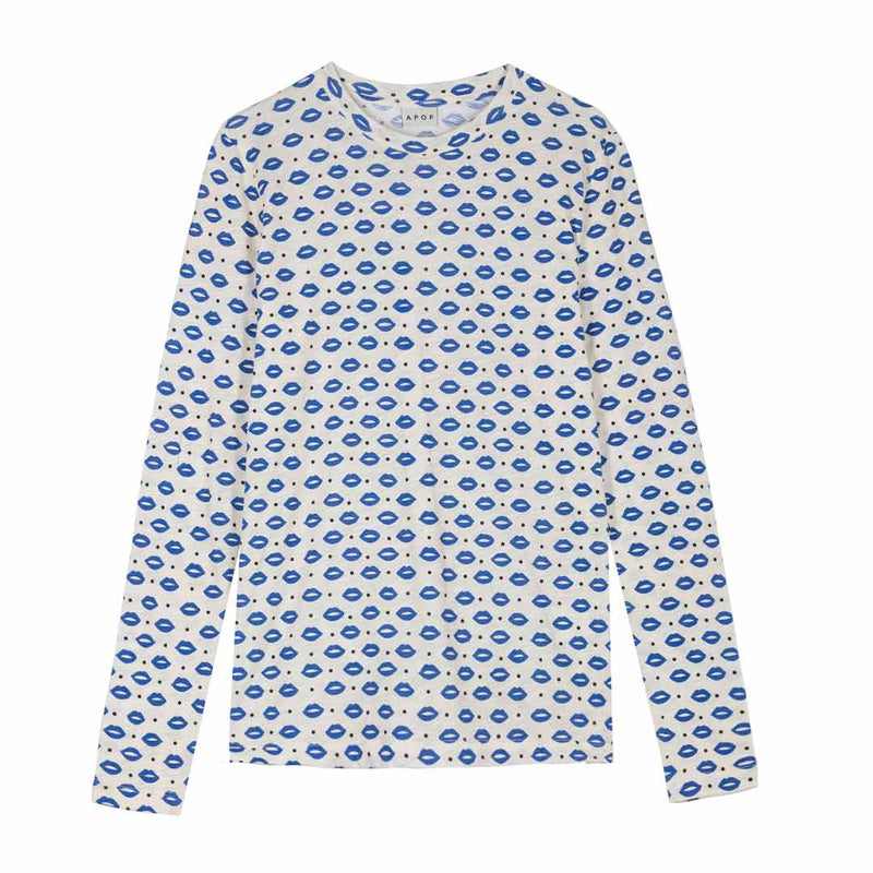 APOF Cinna langærmet t-shirt - Blue Kiss