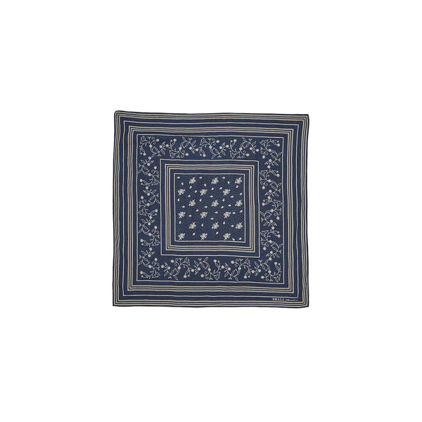 SKALL STUDIO classic scarf tørklæde 55x55 - Navy/Beige/Cream