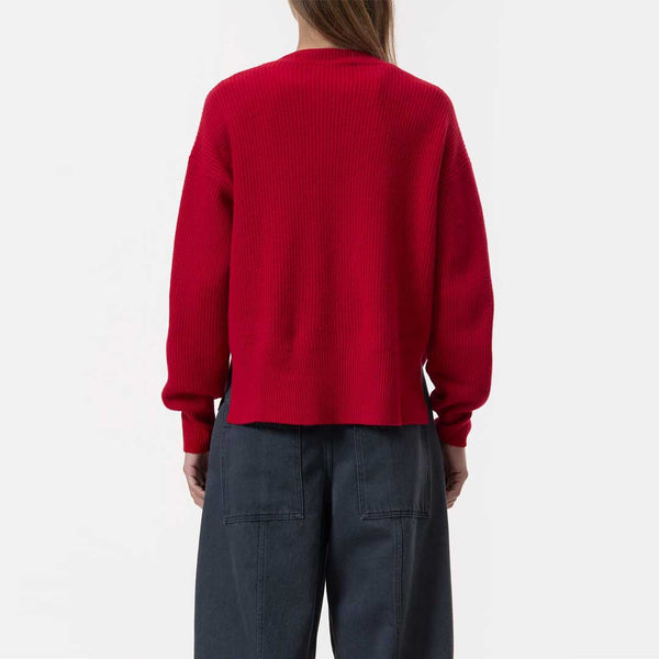 CLOSED Cropped crew neck strik - chilli pepper rød