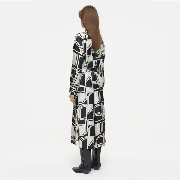 CLOSED Long shirt silke kjole - print