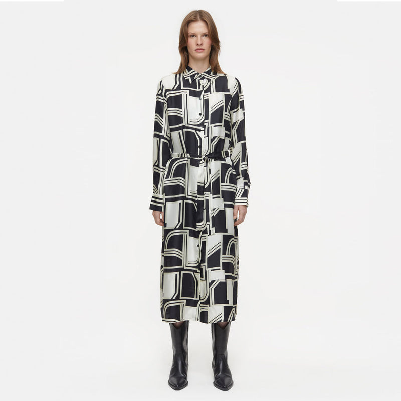 CLOSED Long shirt silke kjole - print