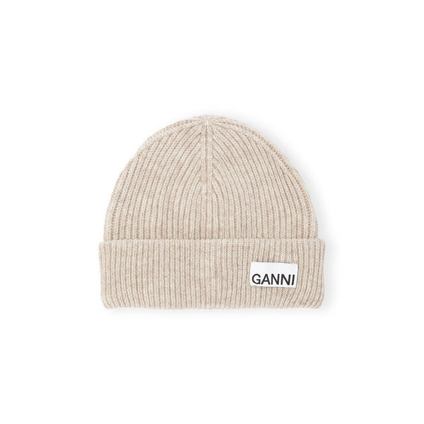 GANNI A5369 Light Structured Rib Beanie hue - Brazilian Sand