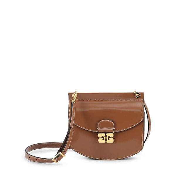 GANNI A6114 Apo-G small taske - caramel cafe brun