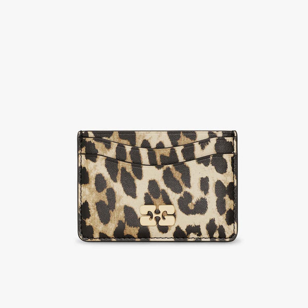 GANNI A6541 Bou Card Holder Print - leopard