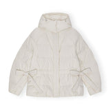 GANNI F9690 Tech Seersucker Oversized Puffer jakke - tofu