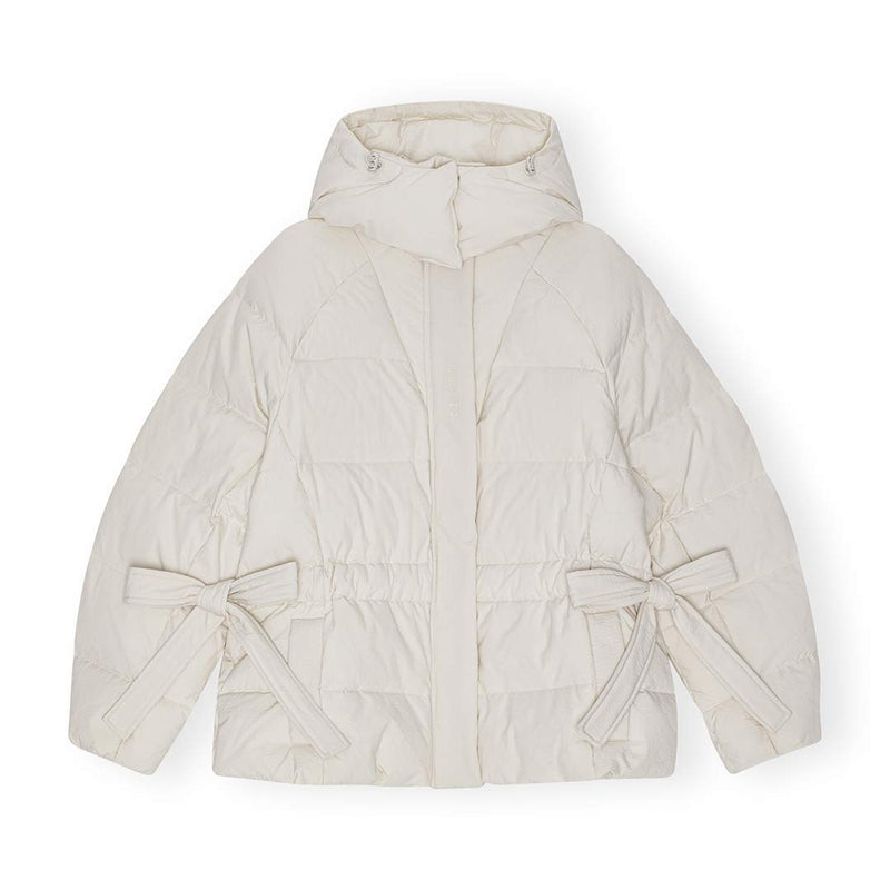 GANNI F9690 Tech Seersucker Oversized Puffer jakke - tofu