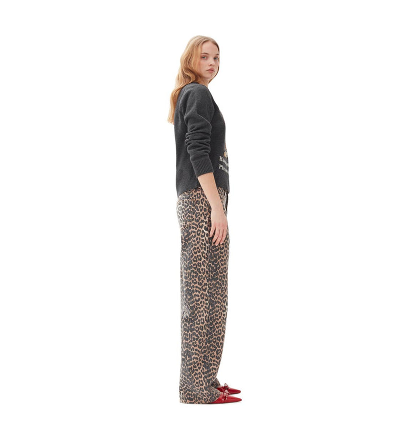 GANNI J1527 Print Denim Izey jeans - leopard