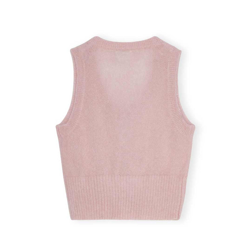 GANNI K2268 Light Mohair Tie String Vest - lilac sachet