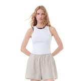 GANNI T3897 Soft Cotton Rib Tank Top - hvid