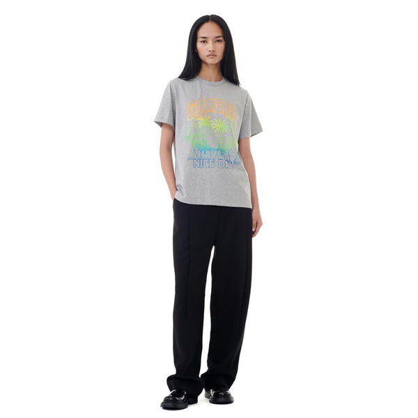 GANNI T3920 Jersey Holiday Relaxed T-shirt - grå