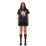 GANNI T4002 jersey rose t-shirt - phantom sort