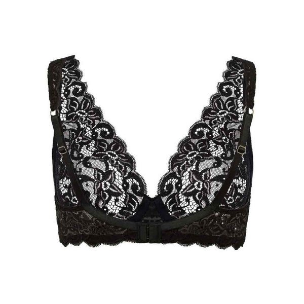 HANRO soft cup lace BH top - sort