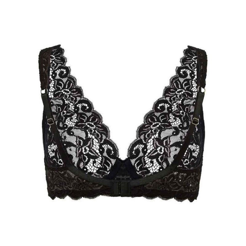 HANRO soft cup lace BH top - sort