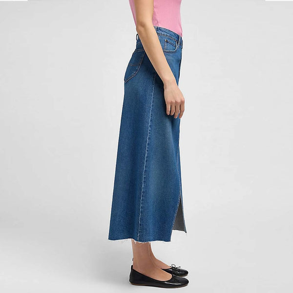 LEE maxi denim nederdel - sunken waterfall