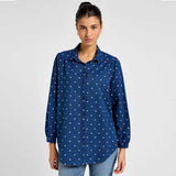 LEE Shirred skjorte - dotted indigo