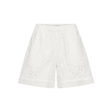 LEVETE ROOM Gisa 3 shorts - hvid broderie anglaise