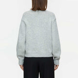 CLOSED Cropped crew neck strik - light grey melange