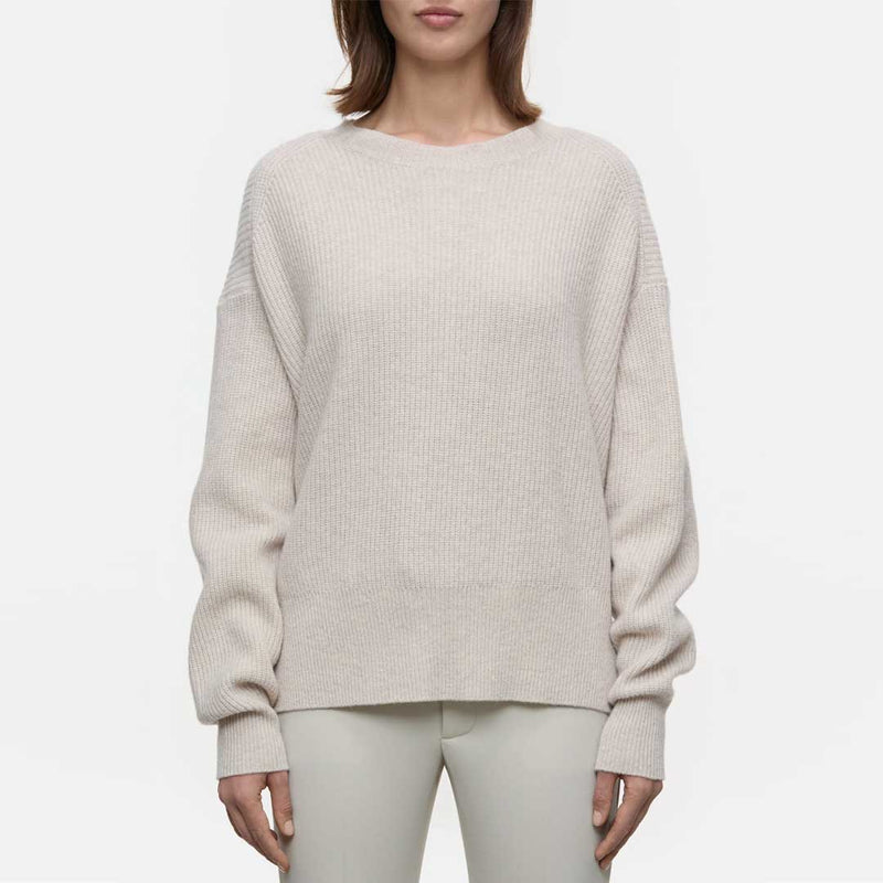 CLOSED Cropped crew neck strik - pearl beige