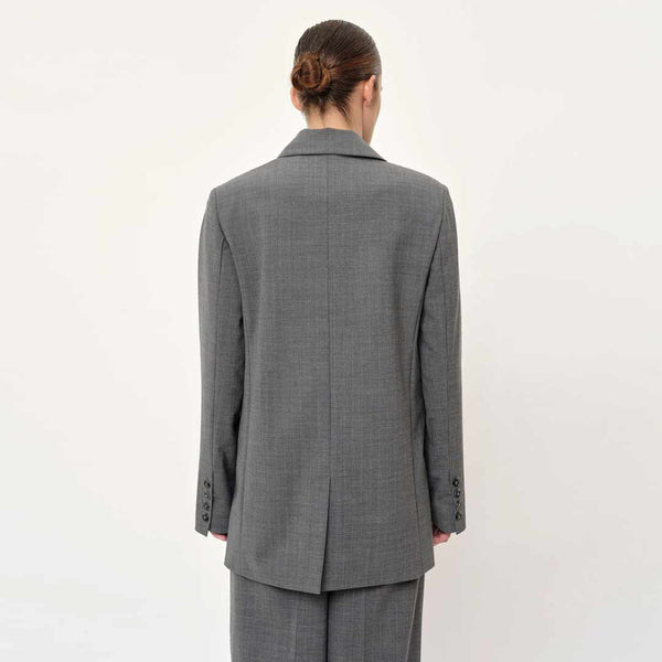 HERSKIND Lilith blazer jakke - light grey pinstripe