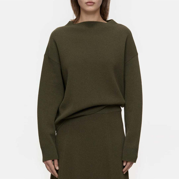 CLOSED Straight neck long sleeve strik - clover grøn