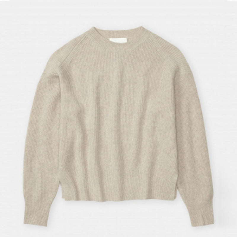 CLOSED Cropped crew neck strik - pearl beige