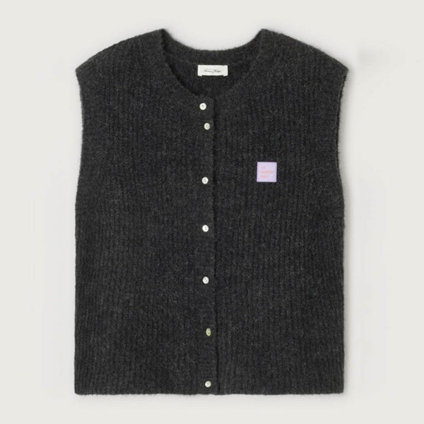 AMERICAN VINTAGE EAST19M strik vest - charcoal grå