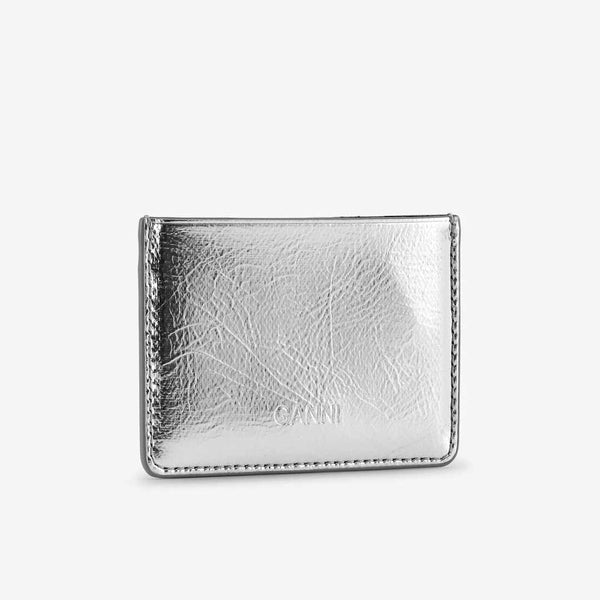 GANNI A6596 Bou Card Holder Metallic - silver