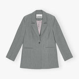 GANNI Future Melange Twill Suiting Blazer - phantom grå