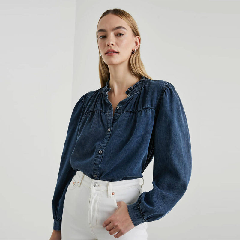 RAILS Camille skjorte - dark vintage wash