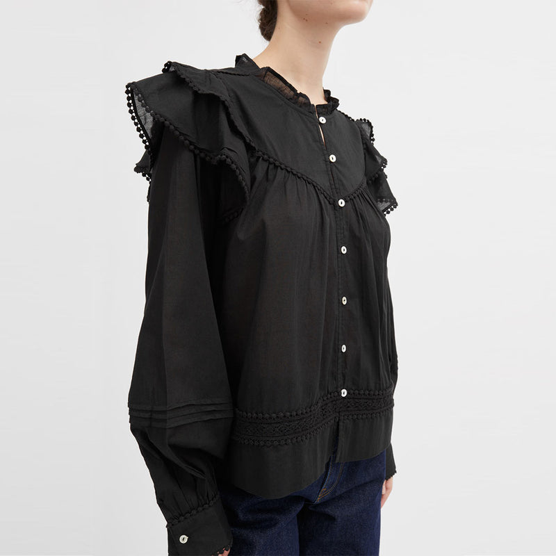 SKALL STUDIO Colette bluse - sort