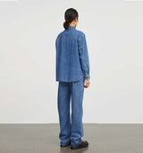 SKALL STUDIO Millington denim skjorte - washed mid blue