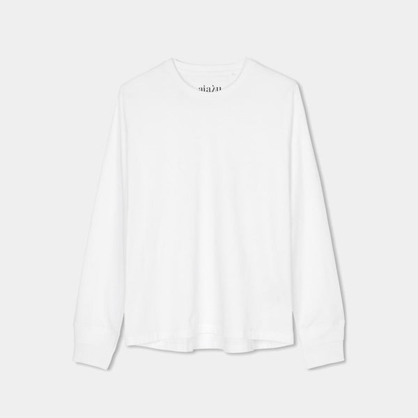 AIAYU Long Sleeve tee bluse - hvid