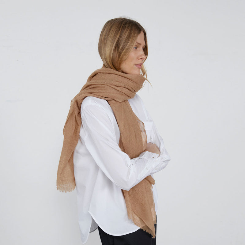 AIAYU Poon cashmere tørklæde - argile beige