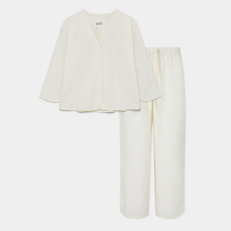 Aiayu Pyjamas Poplin - Pure Ecru