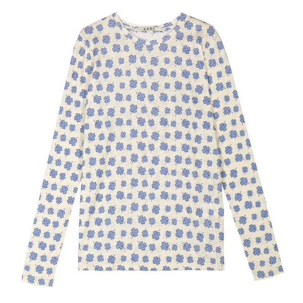 APOF Cinna langærmet T-Shirt - Lucky Blue print