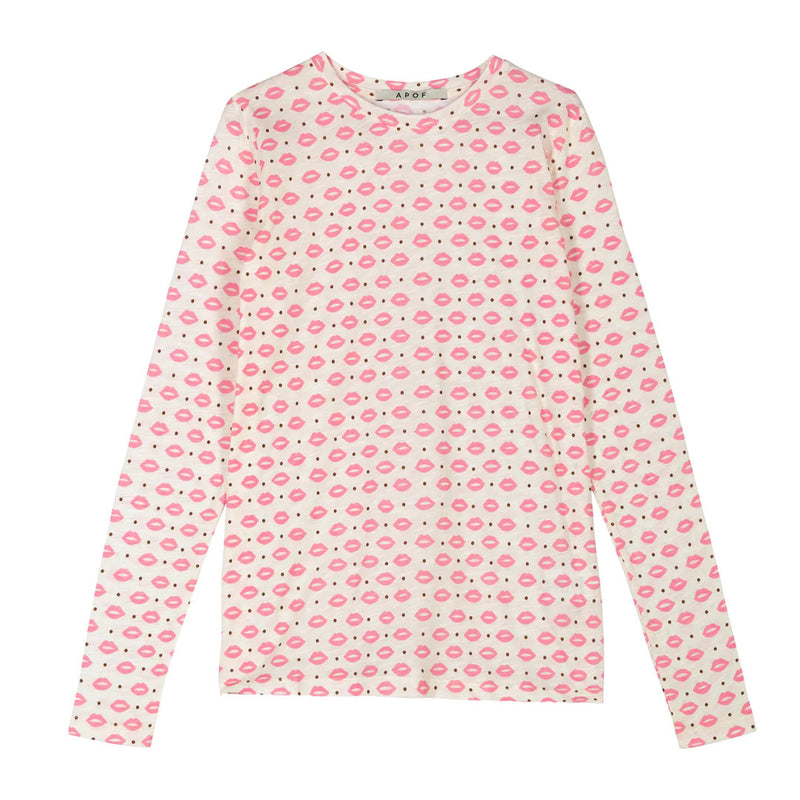 APOF Cinna langærmet t-shirt - Rose Kiss print