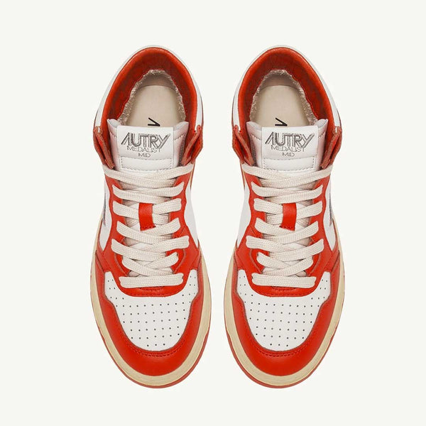 AUTRY Medalist Mid top Sneakers - hvid / tangerine