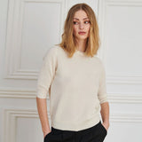 BETA STUDIOS Lady Sleeve cashmere strik - almost white