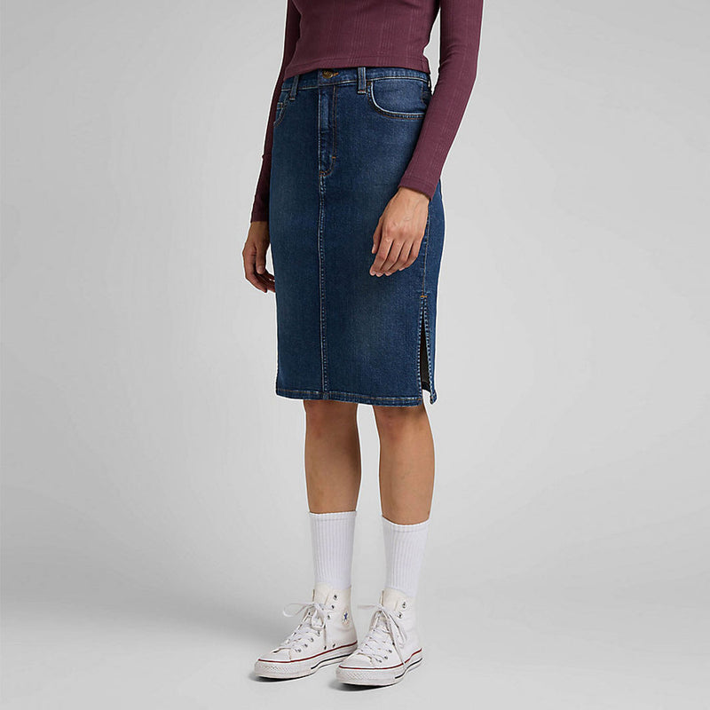 LEE Pencil skirt denim nederdel - Inky blå