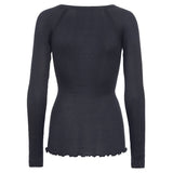 SEAMLESS BASIC Silky Jade bluse - navy blå