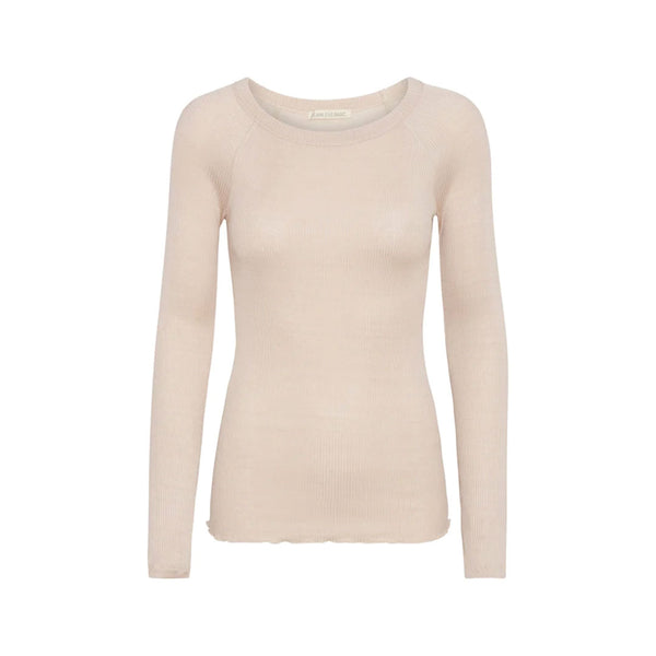 SEAMLESS BASIC Silky Jade silke bluse - Rosie Beige